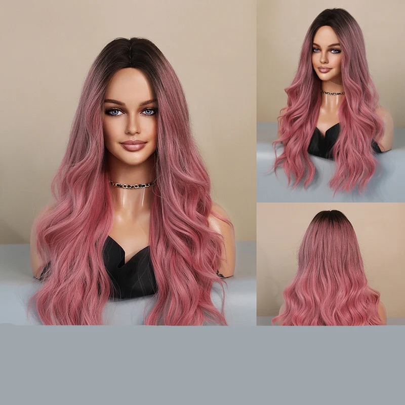 Title 2, Womens Wig Long Curly Hair Mid-Length Head Dye...