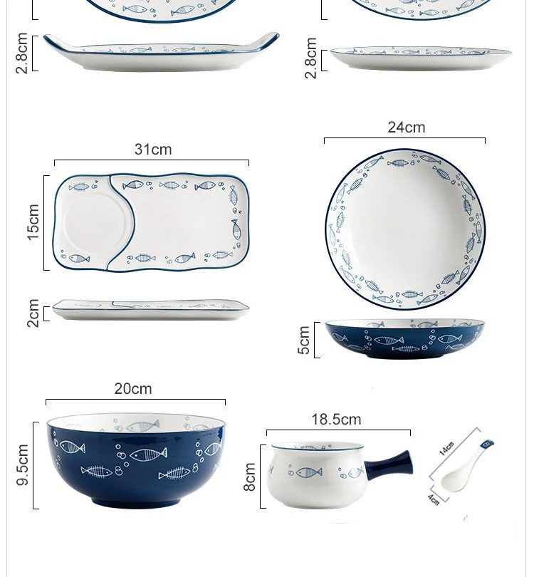 Title 2, Japanese Home Breakfast Ceramic Tableware Creat...