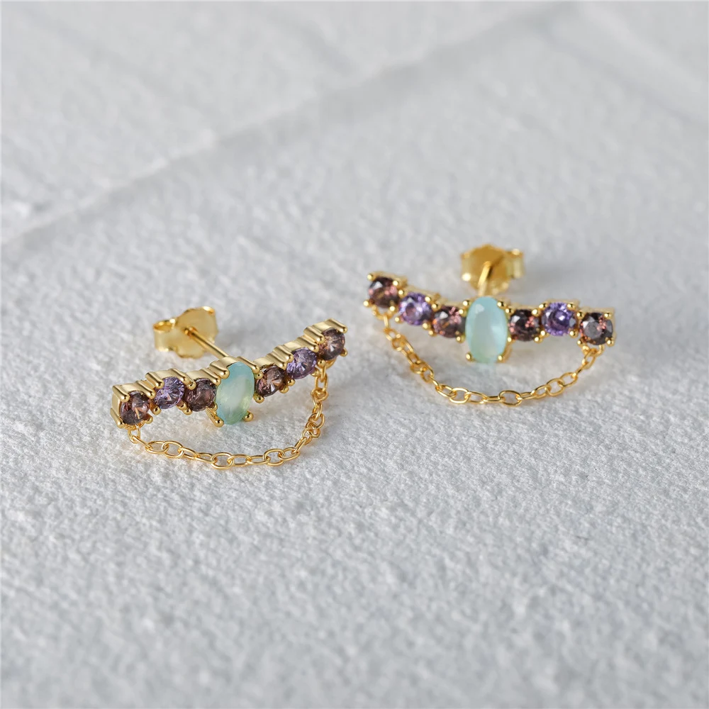 Pendientes colgantes sin perforación de plata S925 con diamantes brillantes. Elegancia y comodidad para orejas no perforadas. Disfruta del lujo. — foto 11
