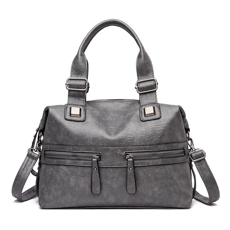 Title 4, Bolsa mensageiro casual de couro macio e portát...