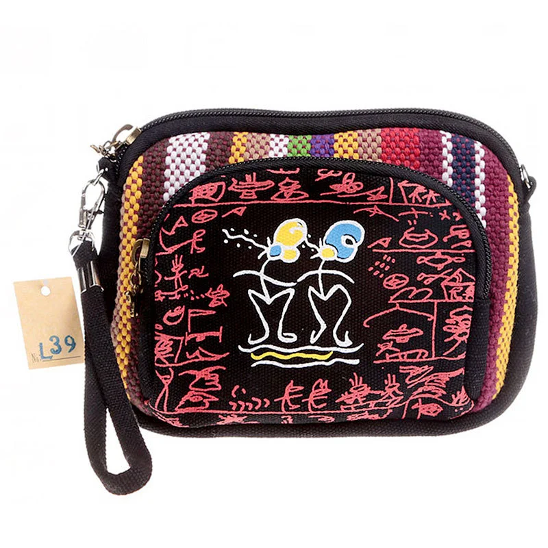 Bolsa transversal de lona estampada multifuncional, para ombro e corpo cruzado, ideal para uso diário, leve e prática. — foto 3