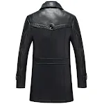 Men's mid-length sheepskin leather suit offers exceptional warmth and style for a sophisticated and comfortable experien — photo 1