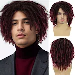 Peruca masculina de fibra química com dreadlocks africanos, cobertura total, visual autêntico e moderno para um estilo único e marcante. — foto 2
