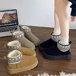 Fleece-lined thick fashion ethnic style short women's cotton boots. Warm, comfortable, and stylish winter boots perfect — photo 5
