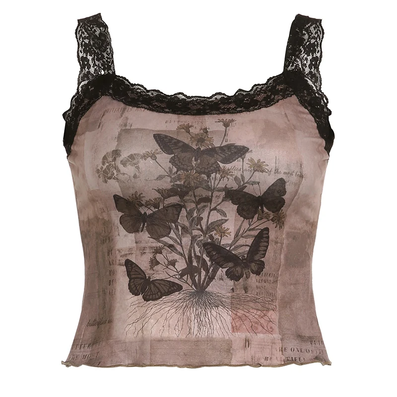 Title 5, Black Lace Patchwork Sleeveless Top