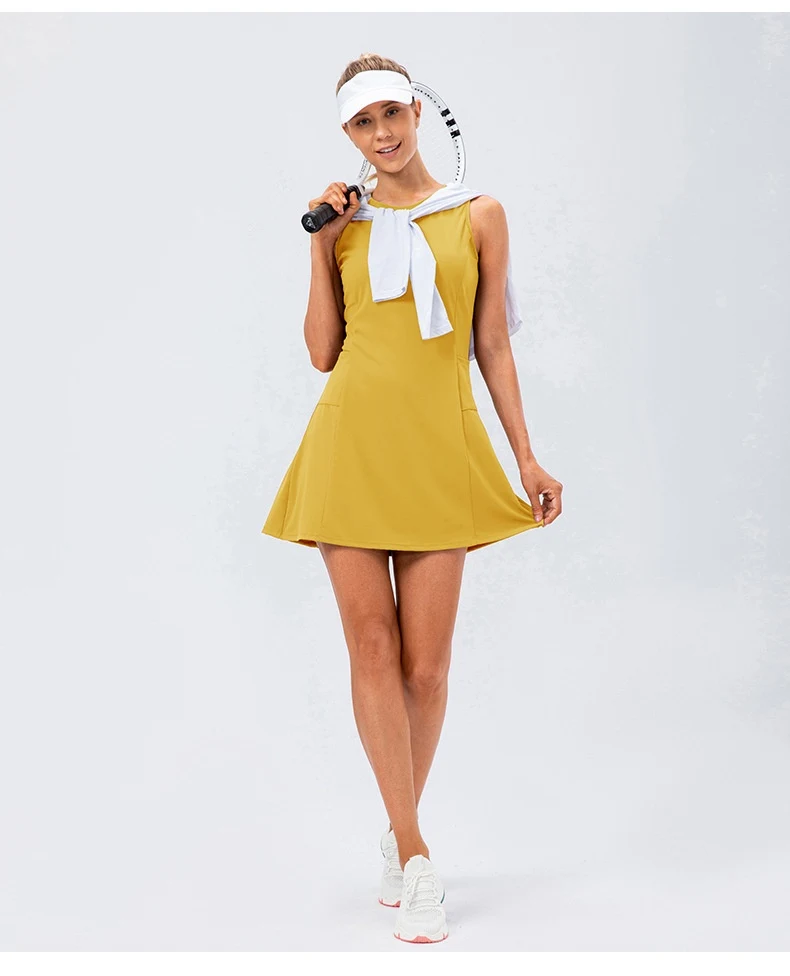 Title 11, One-piece Tennis Skirt Yoga Fitness Brocade Nud...
