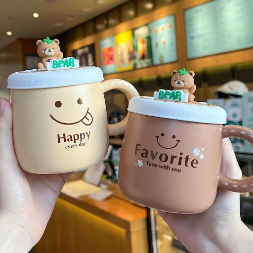 Title 4, Womens Ceramic Mug With Lid, perfect for coffe...