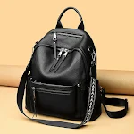 Mochila de couro bovino de camada superior feminina, viagem, grande capacidade, estilo universitário, moda versátil. — foto 5
