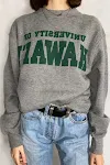 Maglione girocollo piccolo con stampa di lettere grigie retrò americane autunno nuovo — foto 3