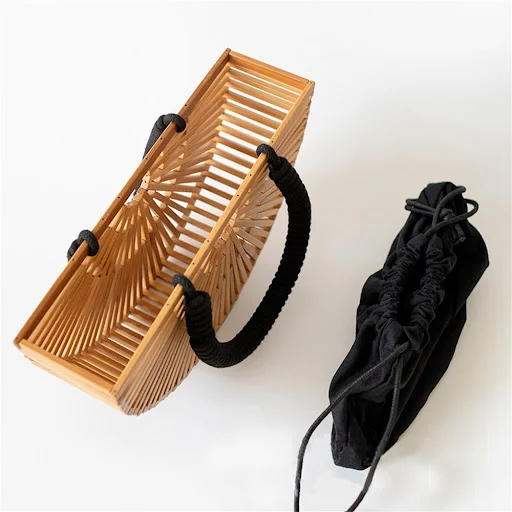 Title 5, Vacation portable bamboo woven bag Lightweight ...