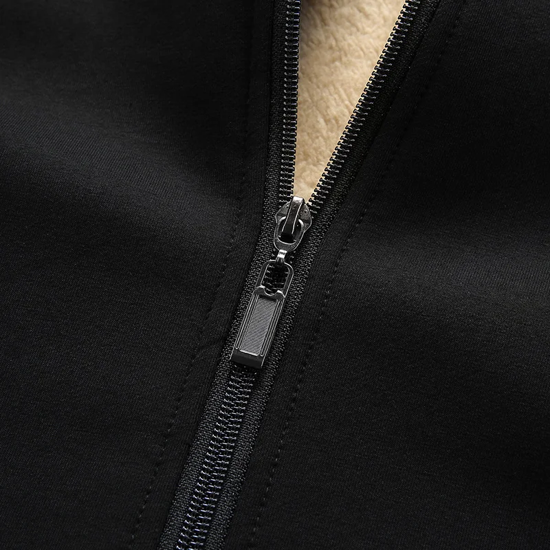 Casaco acolchoado masculino de lã de cordeiro com fleece, ideal para o inverno. Conforto e aquecimento excepcionais para enfrentar o frio com estilo e proteção. — foto 3