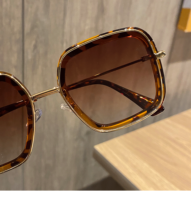 Title 3, Retro Big Frame Square Brown Sunglasses For Wom...
