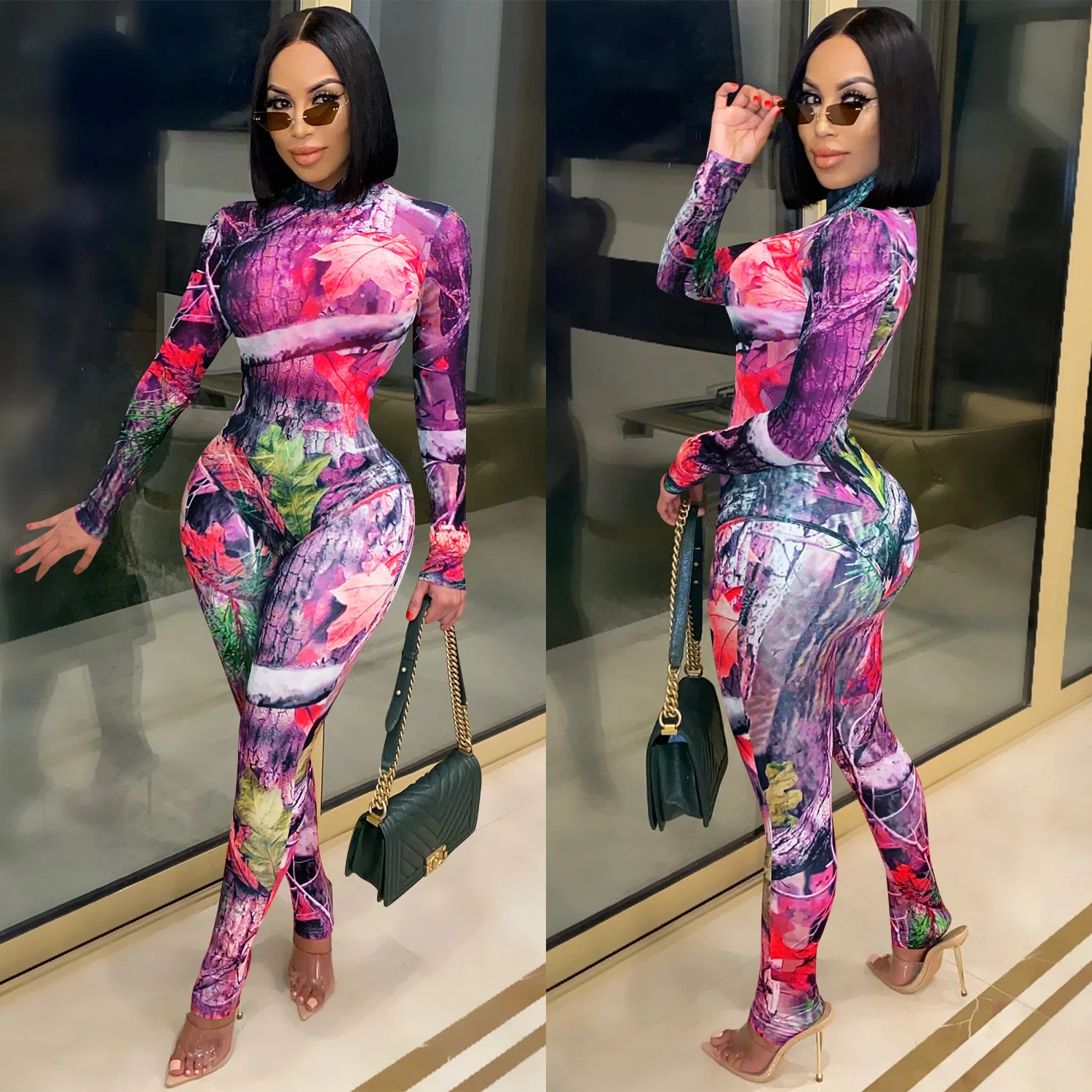 Women's Printing and Dyeing Jumpsuit Mesh Two-piece Set for comfort and style. Perfect for casual wear, offering a trend — photo 16