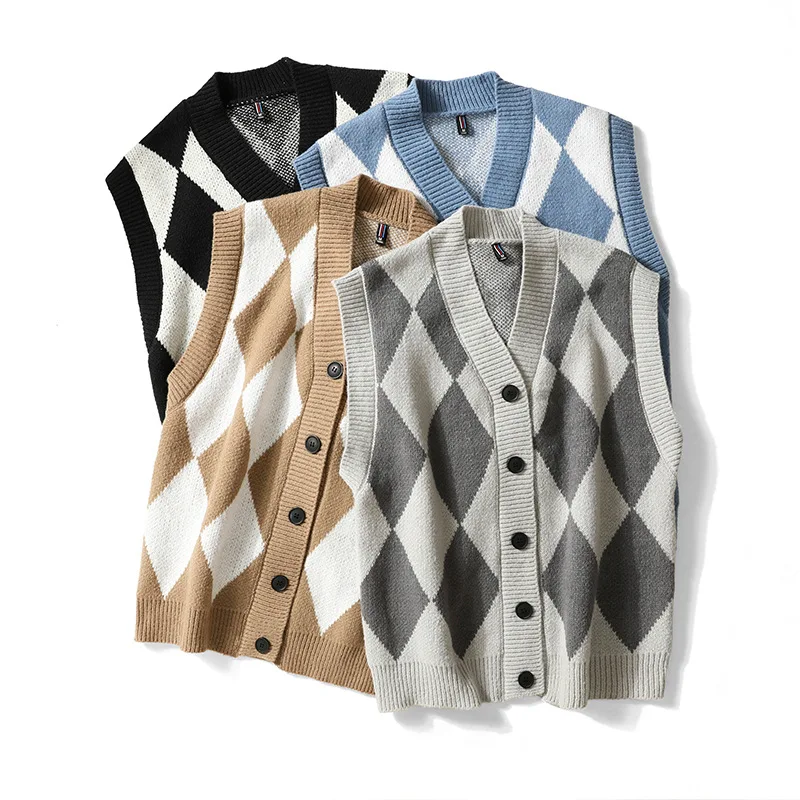 Colete de lã masculino com decote em V para lazer no outono e inverno, perfeito para um visual casual e elegante, confortável e versátil. — foto 19