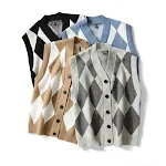 Colete de lã masculino com decote em V para lazer no outono e inverno, perfeito para um visual casual e elegante, confortável e versátil. — foto 19
