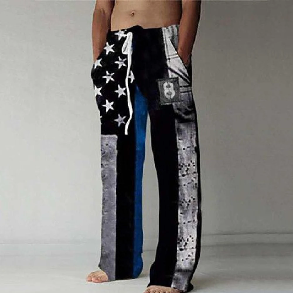 Losse casual Europese 3D-geprinte broek met hoge taille en wijde pijpen, comfortabel en modieus, perfect voor een relaxte en stijlvolle look — foto 2