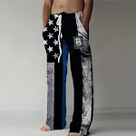 Losse casual Europese 3D-geprinte broek met hoge taille en wijde pijpen, comfortabel en modieus, perfect voor een relaxte en stijlvolle look — foto 2