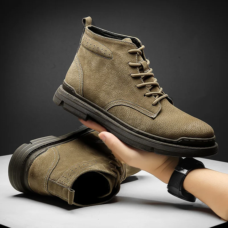 Title 2, Plush Martin Boots for Men, Retro Trend, All-Ma...