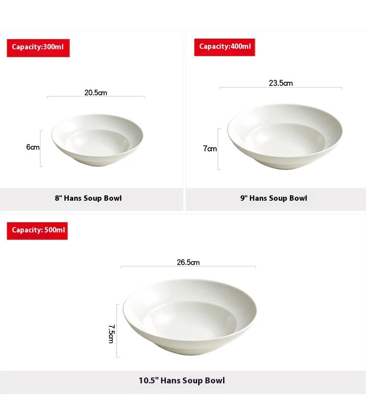 Title 9, Deep Soup Household Noodle Ceramic Soup Large B...