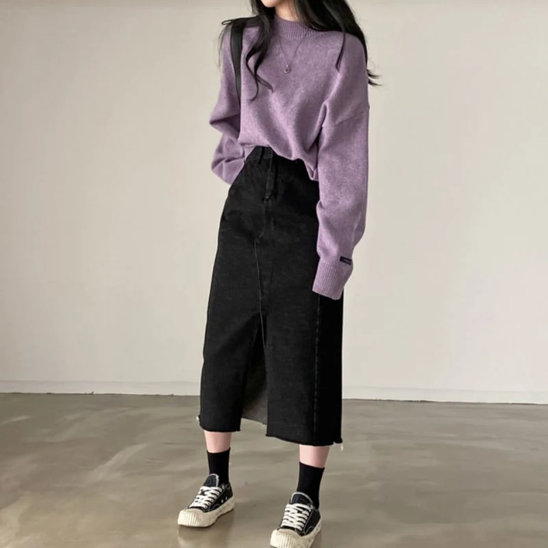 Jersey Cuello Redondo de Longitud Media Cálido para Mujer Ideal Invierno Suéter Superior Cómodo y Versátil para Uso Diario y Ocasiones Especiales — foto 6