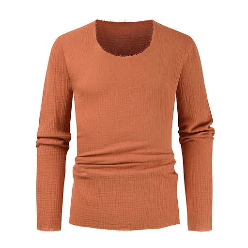 Title 3, Moda Casual Gola Redonda Manga Longa Solta – Co...
