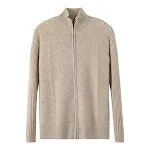 Men's half high neck wool zipper cardigan, a warm and stylish outerwear piece. Perfect for layering, providing comfort a — photo 2