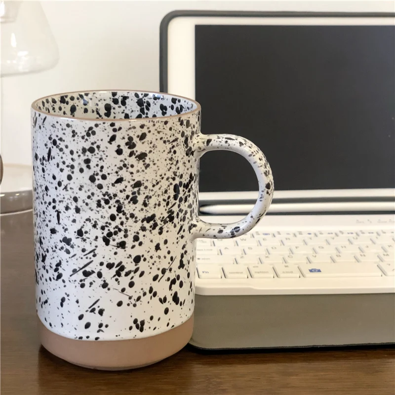 Korean Ins Retro Japanese Style Splash Ink Design Large Capacity Coffee Cup. Enjoy your favorite drinks in style and cap — photo 5
