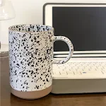 Korean Ins Retro Japanese Style Splash Ink Design Large Capacity Coffee Cup. Enjoy your favorite drinks in style and cap — photo 5