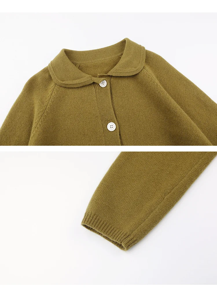 Title 16, Cardigan de malha com lapela branca cor sólida ...