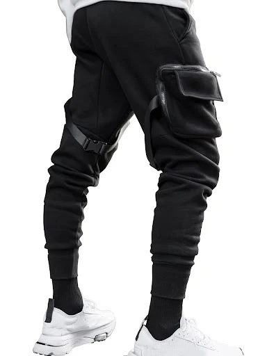 Title 8, European Hip Hop Multi-pocket Ankle-tied Trouse...