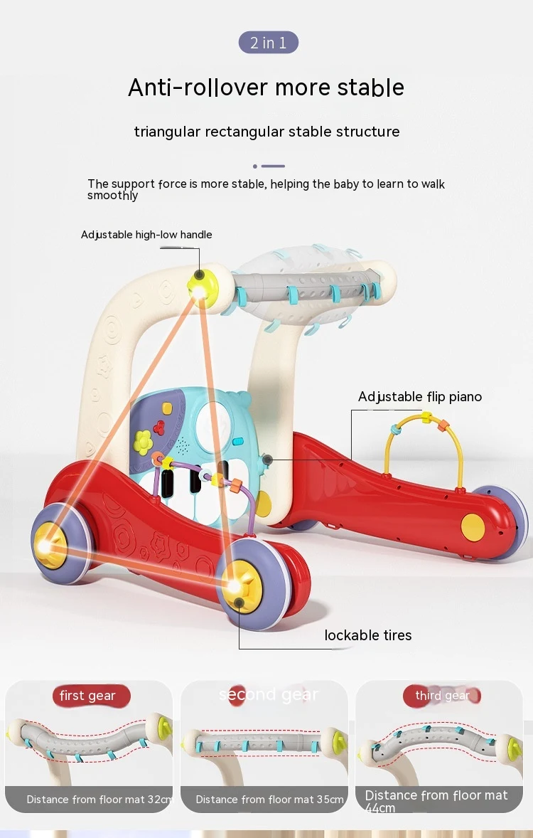 Ginásio Multifuncional Infantil com Piano Pedal, Tapete de Atividades para Bebês, Estimula Desenvolvimento e Coordenação Motora — foto 6
