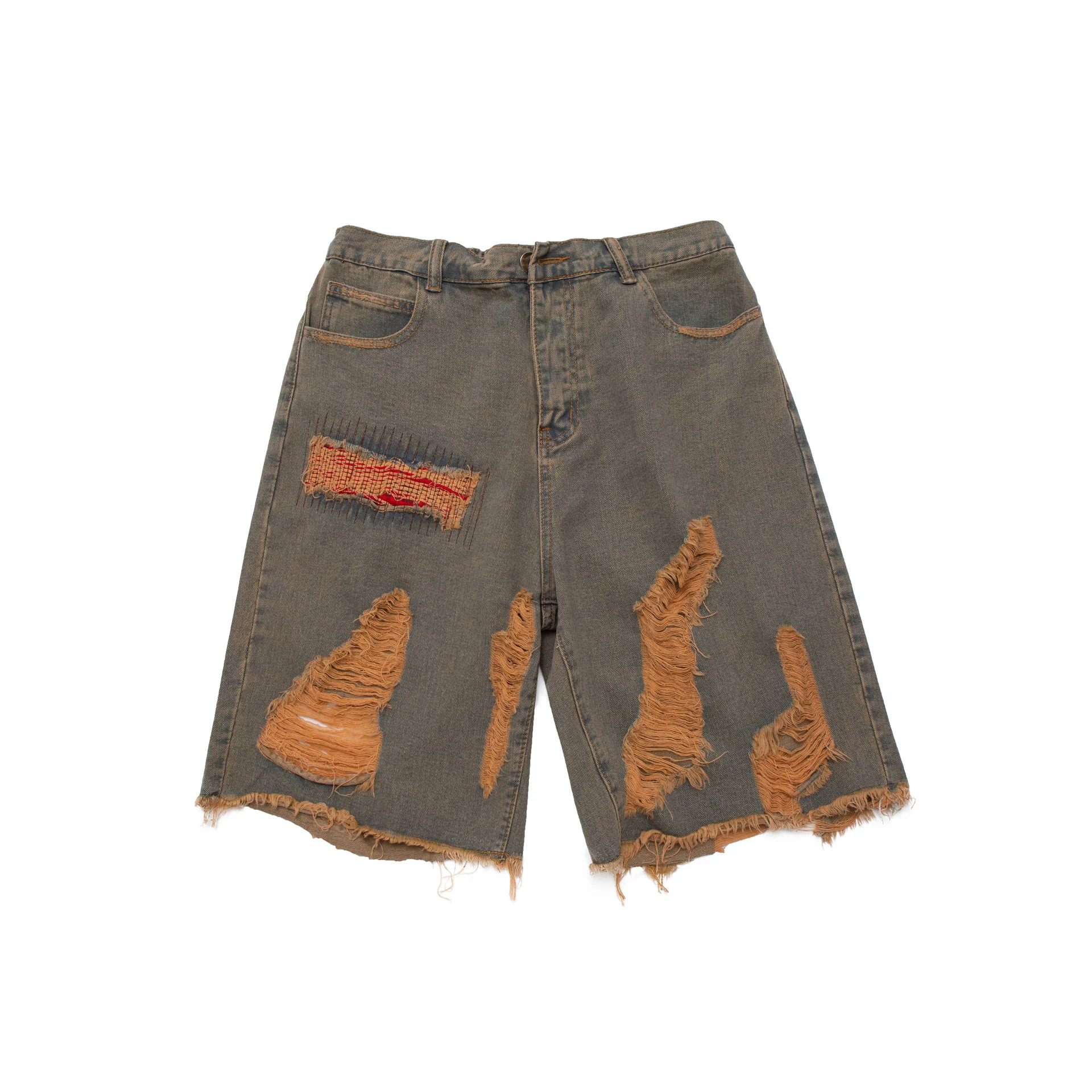 Men's Distressed Vintage Cotton Denim Shorts, Comfortable and Stylish for Summer, Perfect for Casual Outings and Everyda — photo 9