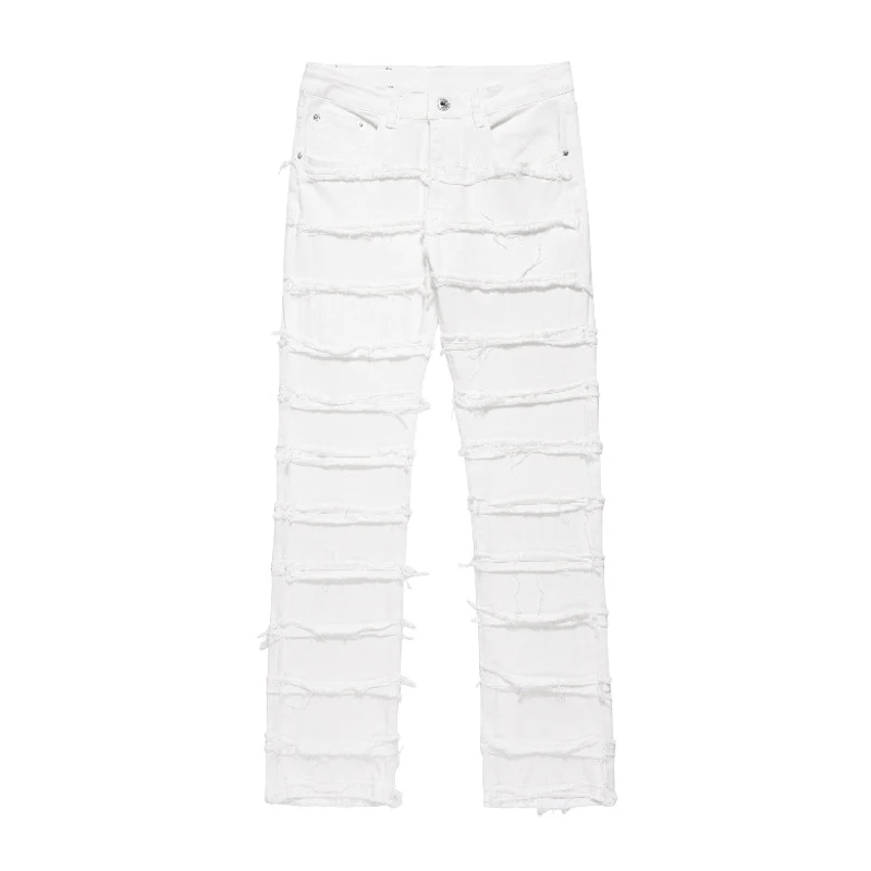 Title 3, Womens Layered Fringed Casual Fashion Denim Tr...