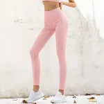 Pantaloni yoga senza cuciture da donna a vita alta, leggings contenitivi per fianchi, comfort e libertà nei movimenti. — foto 4