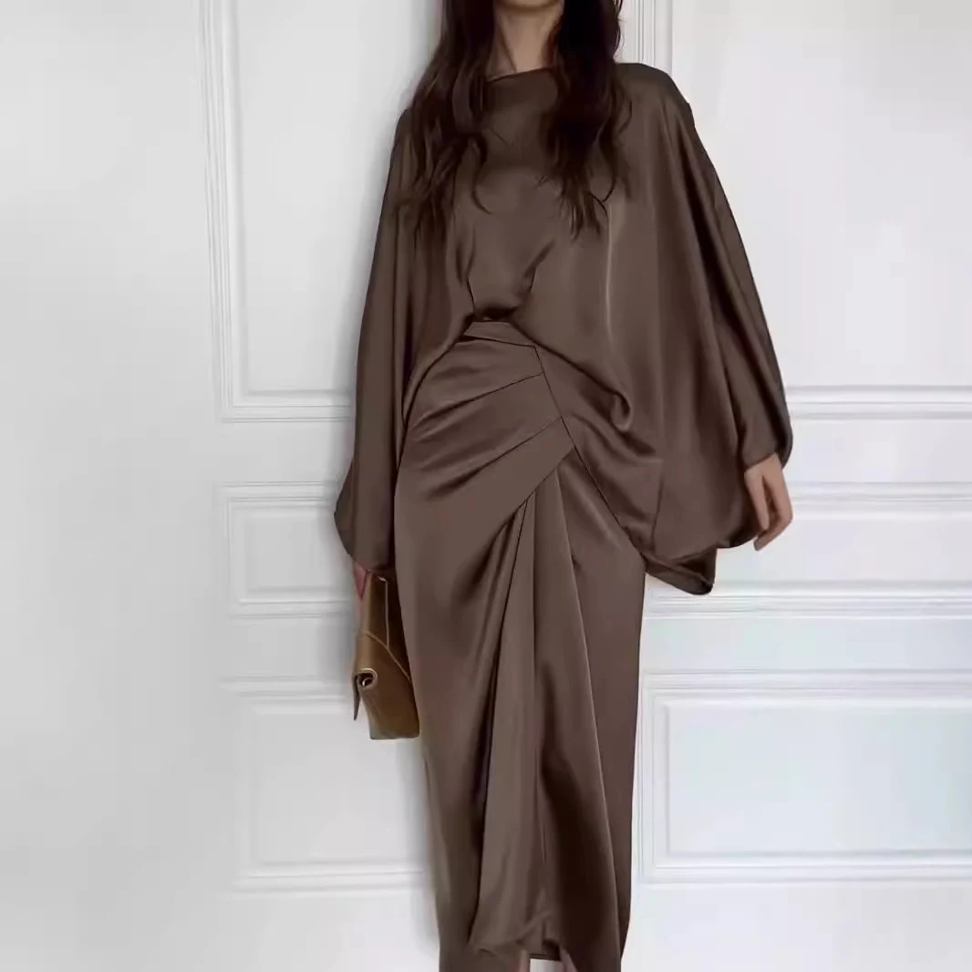 Title 12, Batwing-Ärmel Kleid mit Gürtel und taillierter ...