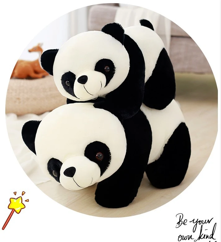 Pelúcia gigante de panda fofo em pose deitada, boneca de panda para presente adorável, macio e perfeito para abraçar e decorar. — foto 3