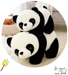 Pelúcia gigante de panda fofo em pose deitada, boneca de panda para presente adorável, macio e perfeito para abraçar e decorar. — foto 3