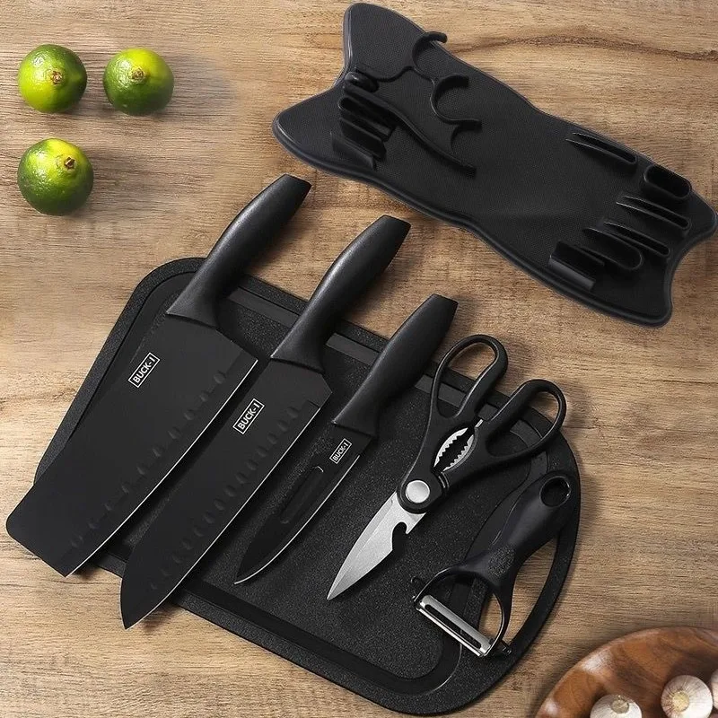 Title 4, Black Steel Kitchen Knife Combination for Preci...