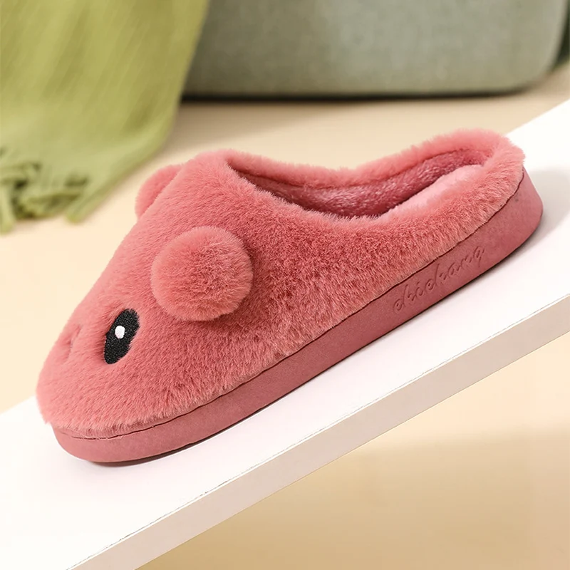 Title 5, Cute Cartoon Cotton Slippers For Women Winter W...
