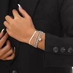 Conjunto de pulseiras vintage com strass para personalidade, um acessório elegante e único, ideal para realçar seu estilo com brilho. — foto 7