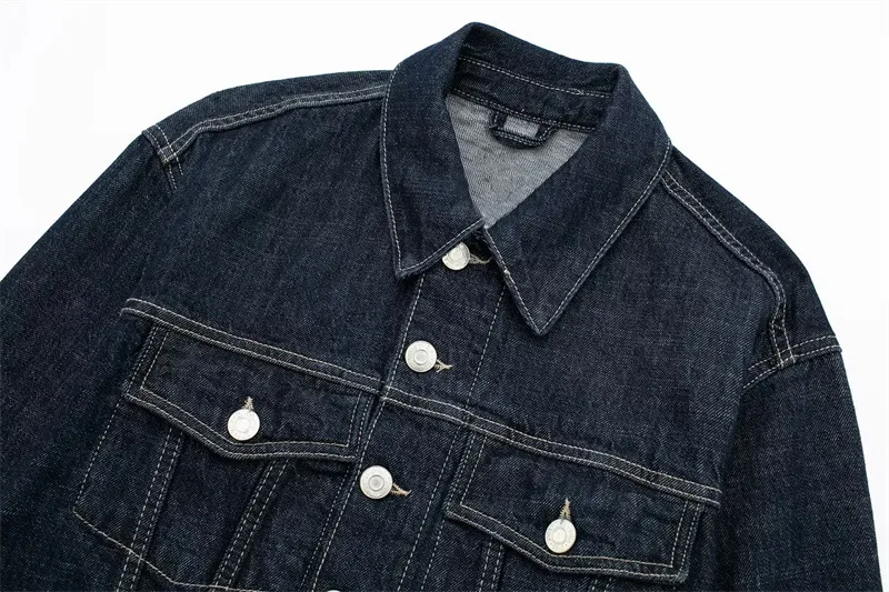 Title 15, Giacca in denim da donna con maniche arricciate...