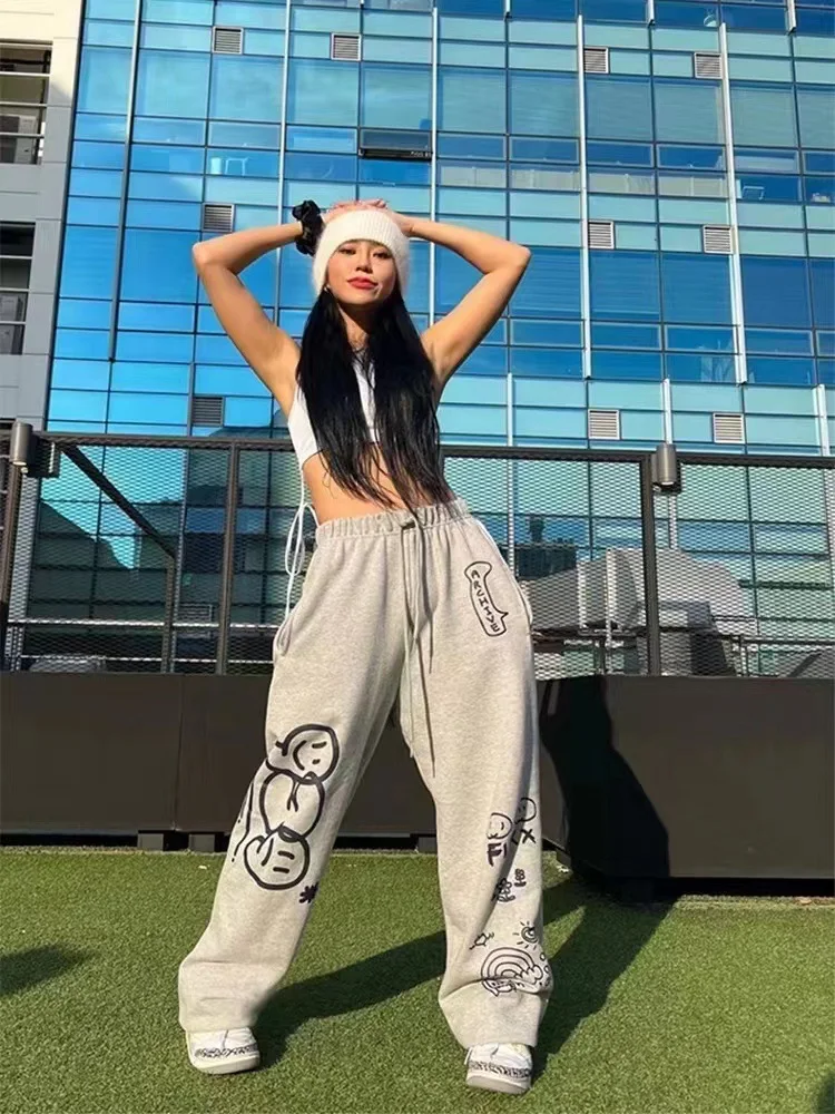 Graffiti letter loose straight-leg wide-leg pants, perfect for a relaxed urban look. Experience ultimate comfort and eff — photo 8