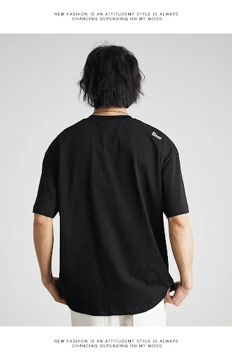 Title 6, Embroidered Crew Neck T-shirt Cotton Double Yar...
