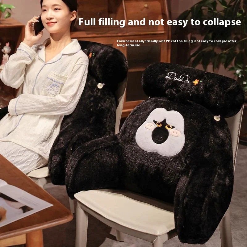 Cartoon White Face Monkey Lumbar Support Pillow Soft Bag offers comfortable back support, perfect for home or office sea — photo 4