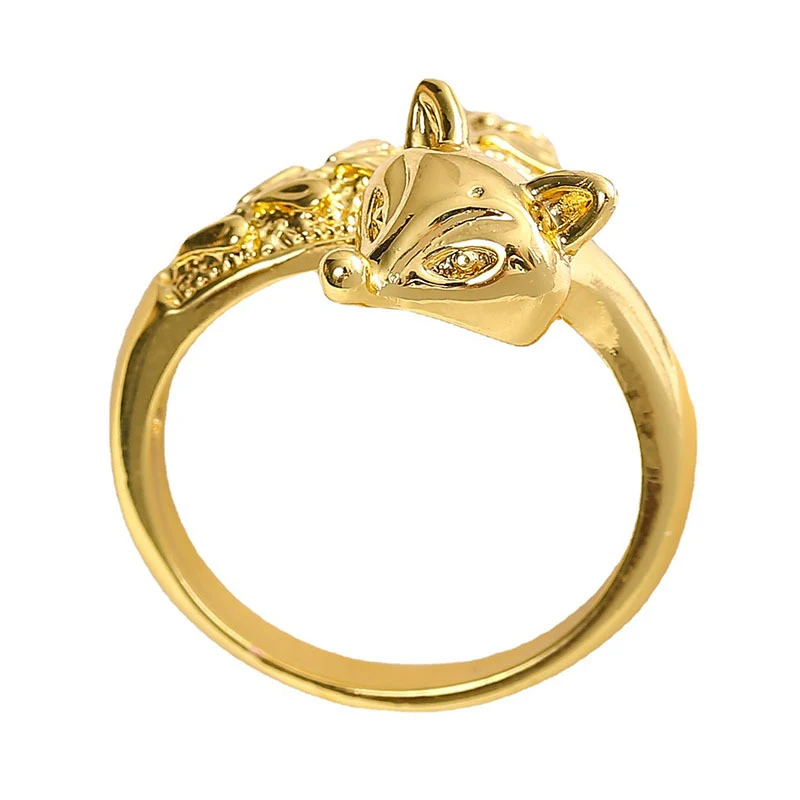 Anel de Raposa Dourada Ajustável, Simples e Elegante para Personalidade com Estilo, Acessório Perfeito para Expressar sua Individualidade. — foto 1