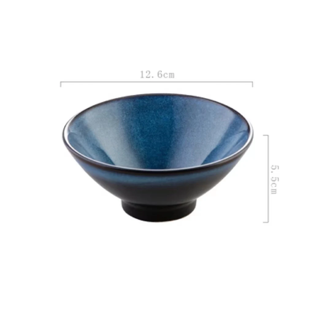 Ceramic Rice Bowl with Cutlery, 5 Inch Bamboo Hat Pozai Small Soup Bowl perfect for serving soups and side dishes. — photo 6