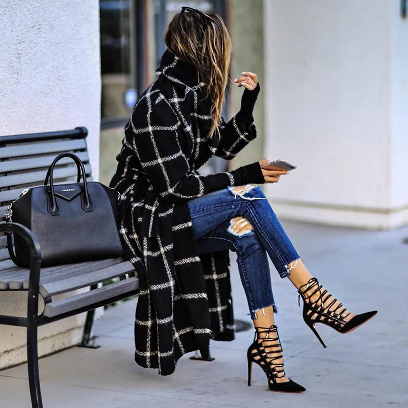 Women's plaid wool coat, warm and stylish. Perfect for winter, offering comfort and timeless style for any occasion and — photo 2