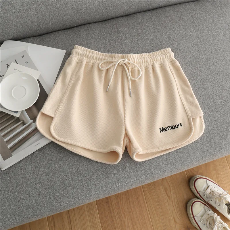Shorts larges de sport brodés avec lettres pour femmes, décontractés, amples, course à pied, yoga en plein air — photo 3