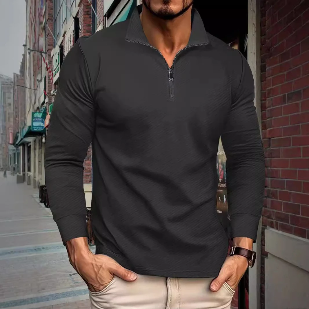 Title 4, Mens Twill Jacquard Half Sleeve Zipper Jacket ...