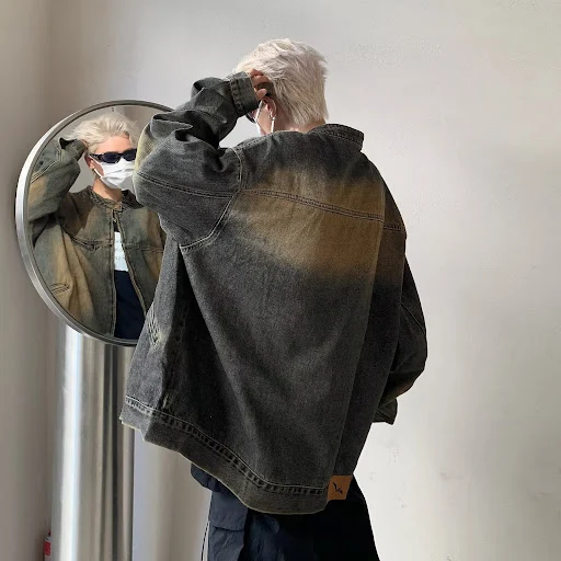 Title 9, Retro American Denim Coat Loose Jacket. Relaxed...
